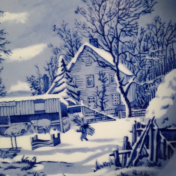 VTG THE FARMER'S HOME WINTER  Decor Plate - Picture 4 of 9